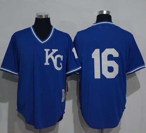 Mitchell And Ness 1989 Royals #16 Bo Jackson Blue Throwback Stitched MLB Jersey